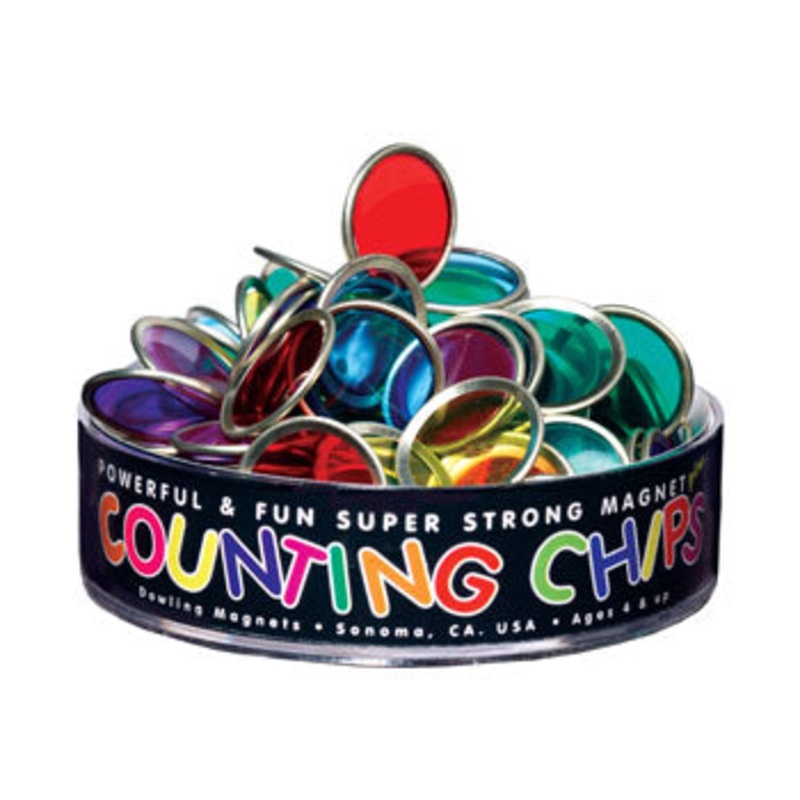 75 Metal-Rimmed Counting Chips & 1 Block Magnet