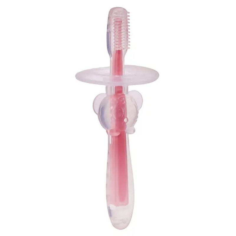 Adore Baby Training Toothbrush With Anti Choking Shield – Pink