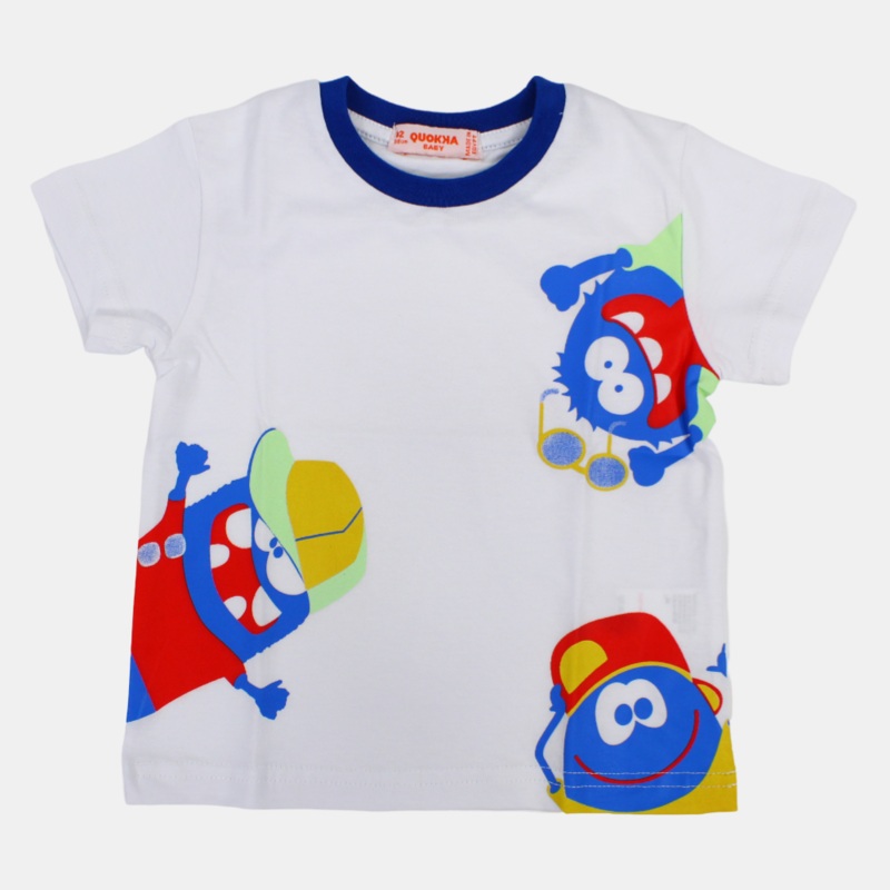 Baby Boys Cotton Short-Sleeved T-Shirt with a Fun Design