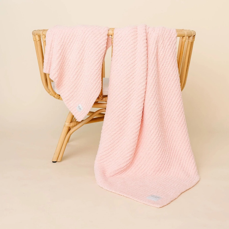Chenille Blanket – Blush Pink
