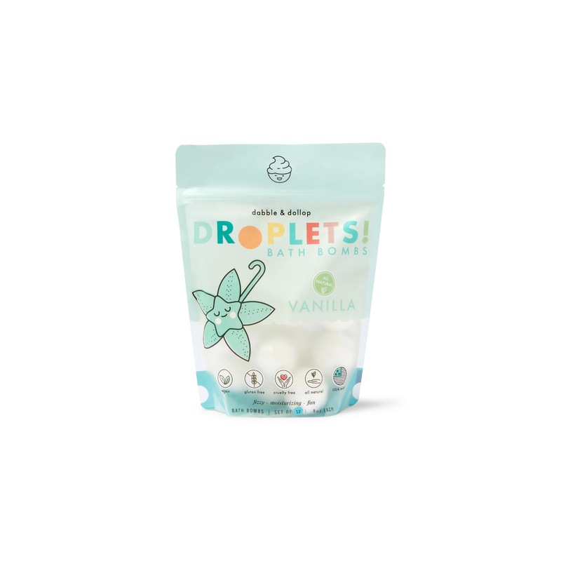 Dabble & Dollop Droplets Mini Bath Bombs- Vanilla