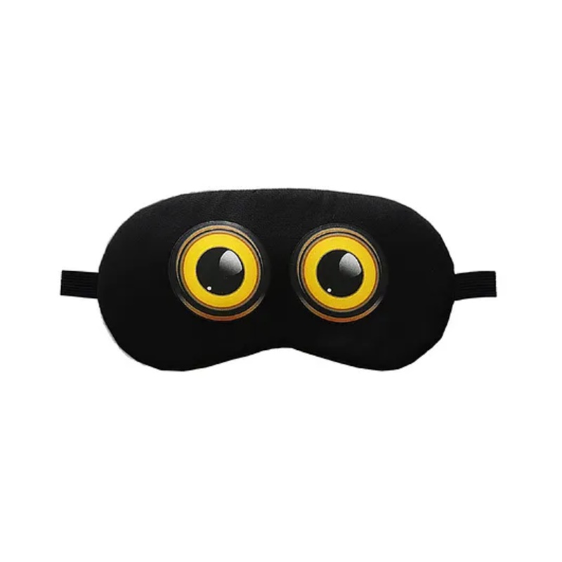 Jenna Round Eye Black Printed Sleeping Eye Mask