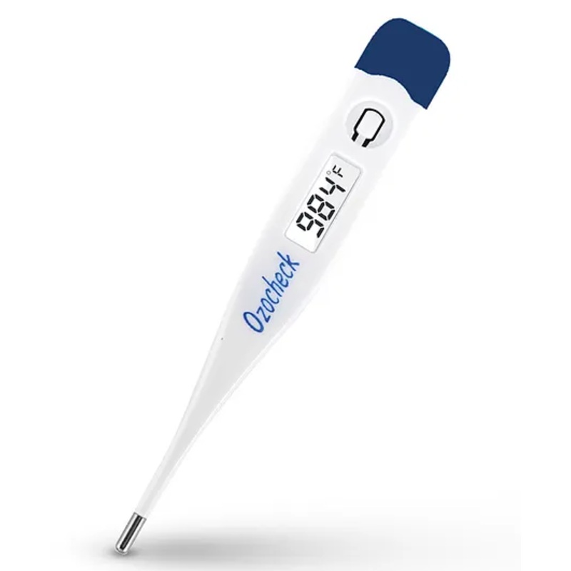 Ozocheck Fever Alarm & Beeper Alert  Digital Thermometer – White Blue