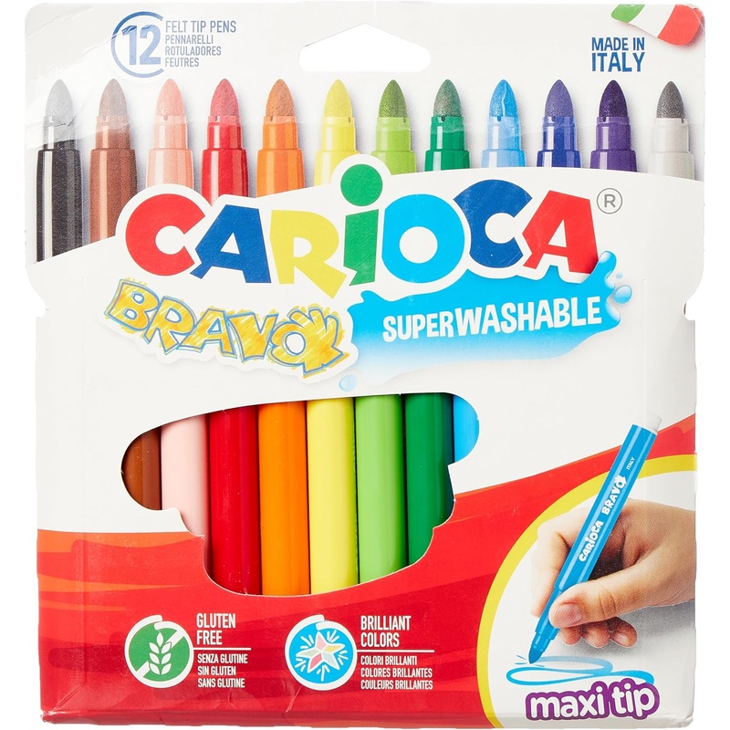 Carioca Bravo Thick Felt Tip  12 Colors