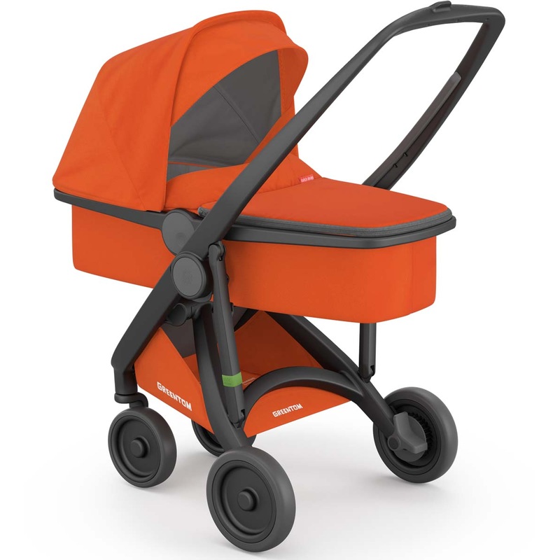 Greentom Carrycot Stroller – Black/Orange