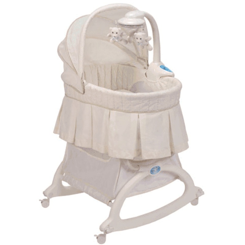 Kolcraft Cuddle ‘n Care Rocking Bassinet with Light Vibes Mobile