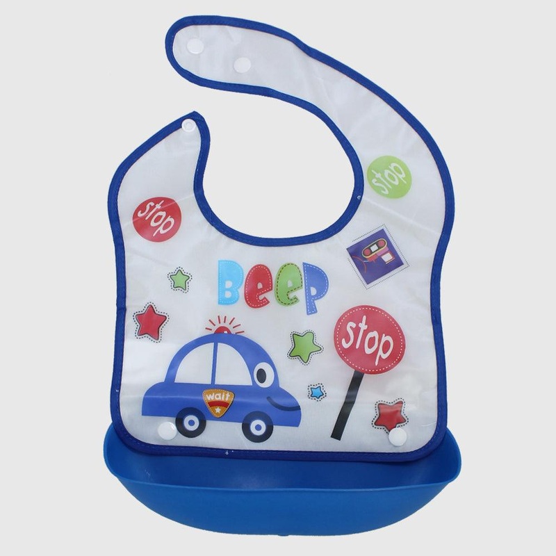 Beep-Beep Bib With Silicone Pocket