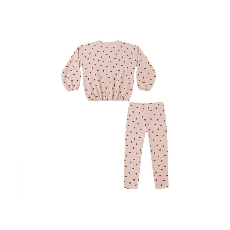 Rylee + Cru Spongey Knit Set || Polka Dot