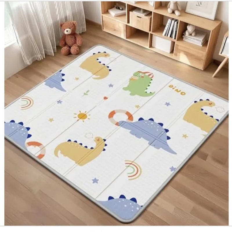 Safe Foam Playmat for Tummy Time – 50×50 Reversible Playpen Mat