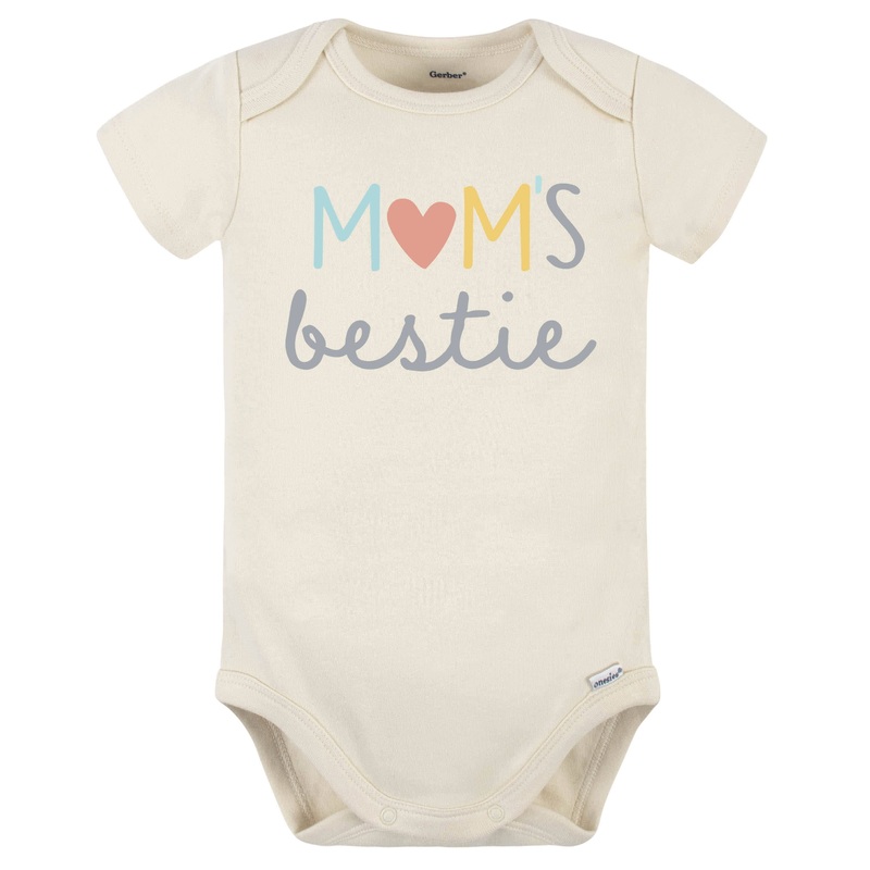 Baby Girls “Mom’s Bestie” Short Sleeve Onesies Bodysuit