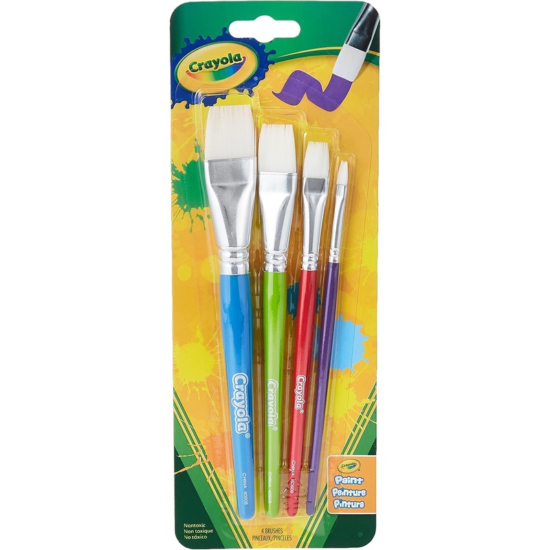 Crayola Big Paintbrush Set, Flat, Pack of 4