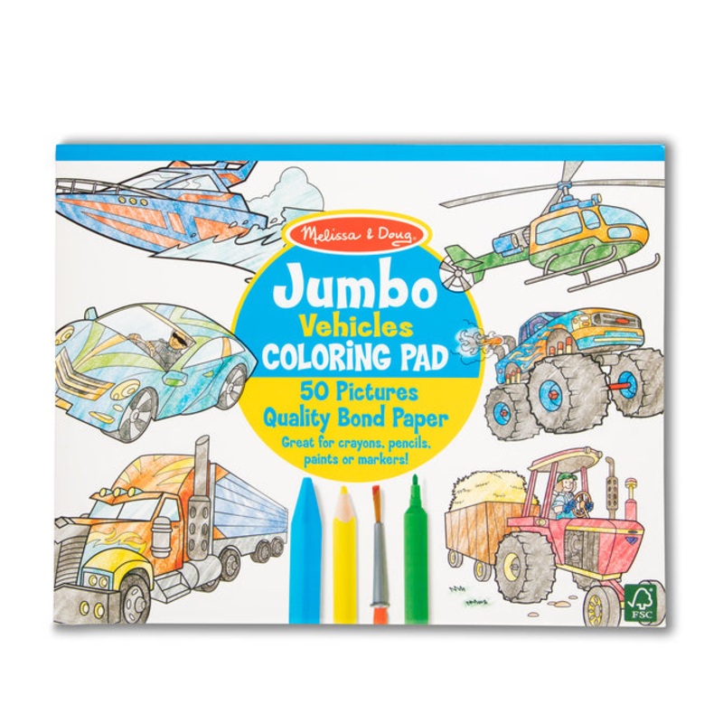 Melissa and Doug Jumbo Coloring Pad – Vehicles