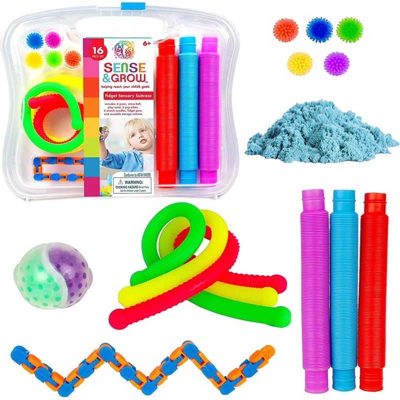 Sense & Grow Fidget Sensory Suitcase – 20 Pack Sensory Fidget Toys