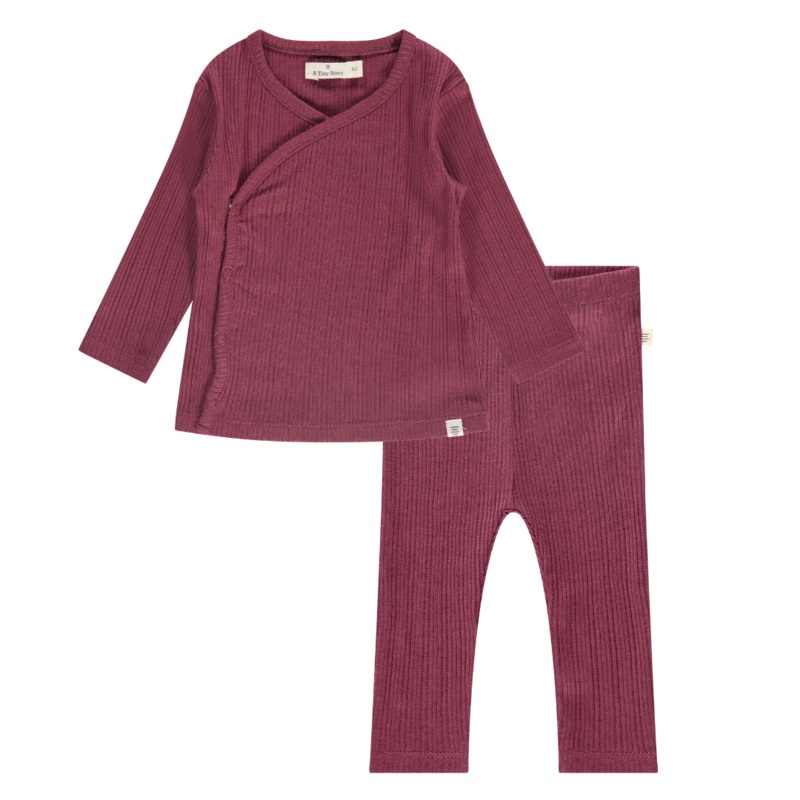 Babyface – Organic Kimono Top + Legging Set – Cranberry