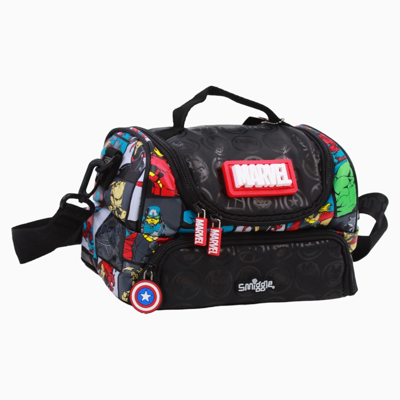 Fabric Lunch Bag – Black & Avengers