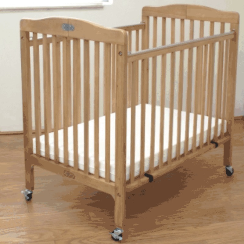 LA Baby Little Wood Folding Porta-A-Crib Natural