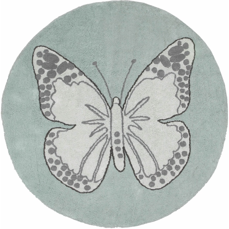 Lorena Canals Round Rug – Butterfly – Vintage Green (5′ 3″)