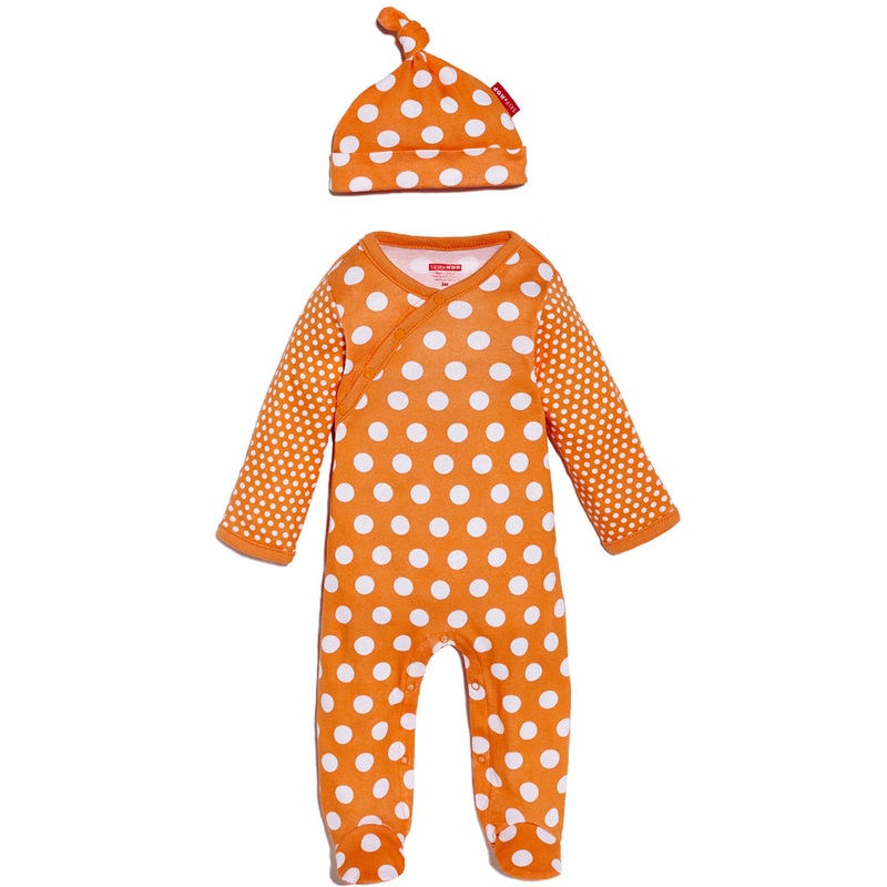 Skip Hop POP Print Footie & Hat Set – Tangerine (6 Months)