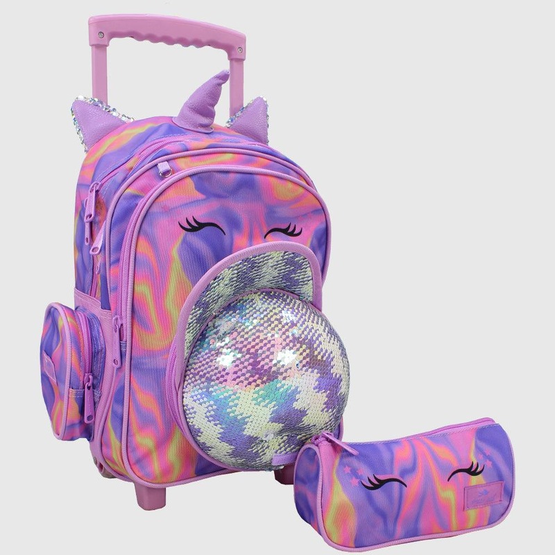 Sleepy Unicorn Sequin 15 Inches School Set