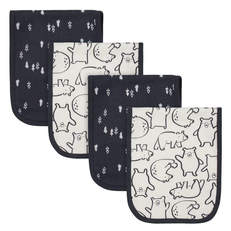 4-Pack Baby Boys Bear Terry Burpcloths