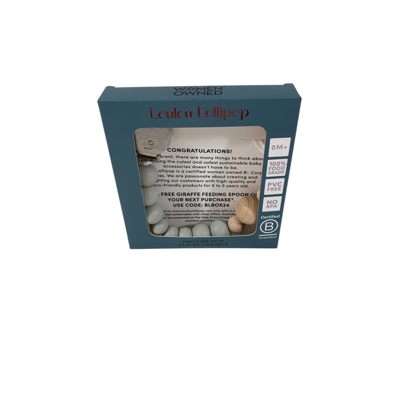 LouLou Lollipop Pacifier Clip, Colorblock, Grey