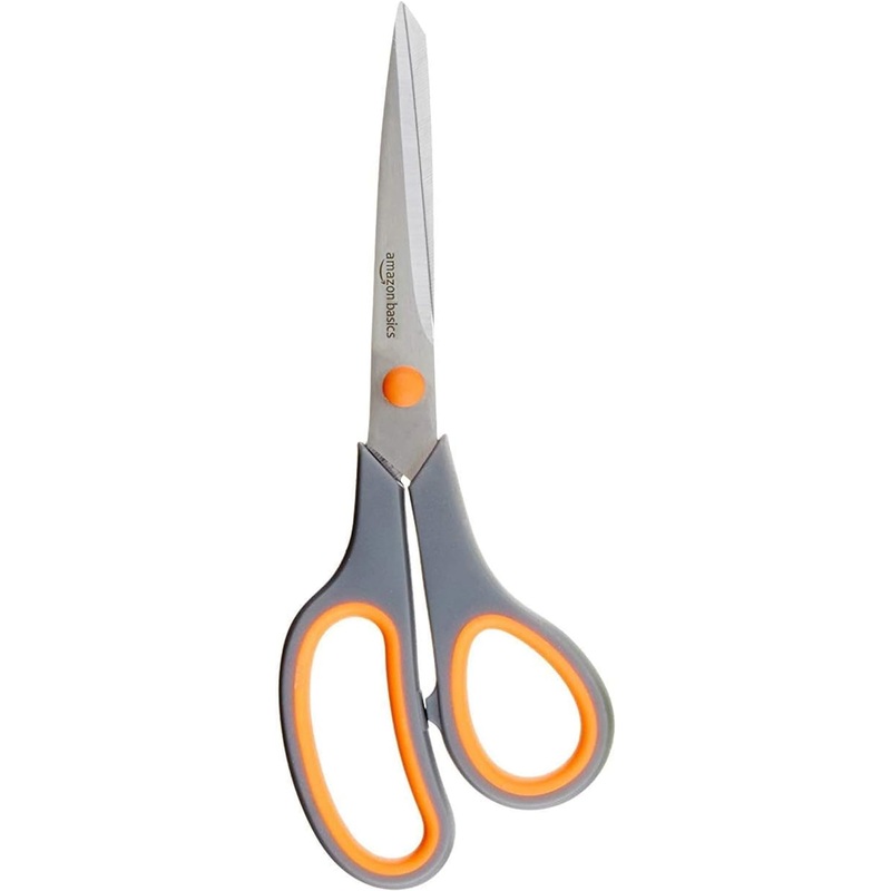 Multipurpose, Comfort Grip, PVD Coated, Stainless Steel Office  Scissors, Grey 1 pack