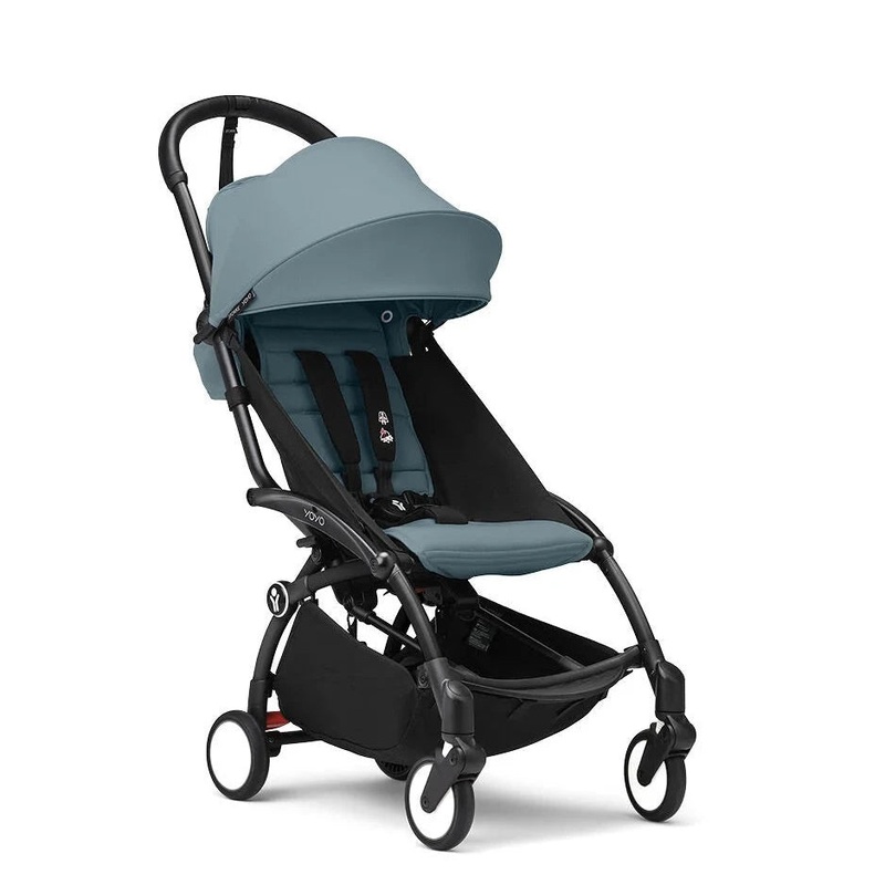 Stokke YOYO Stroller From 6 Months – Aqua on Black Frame