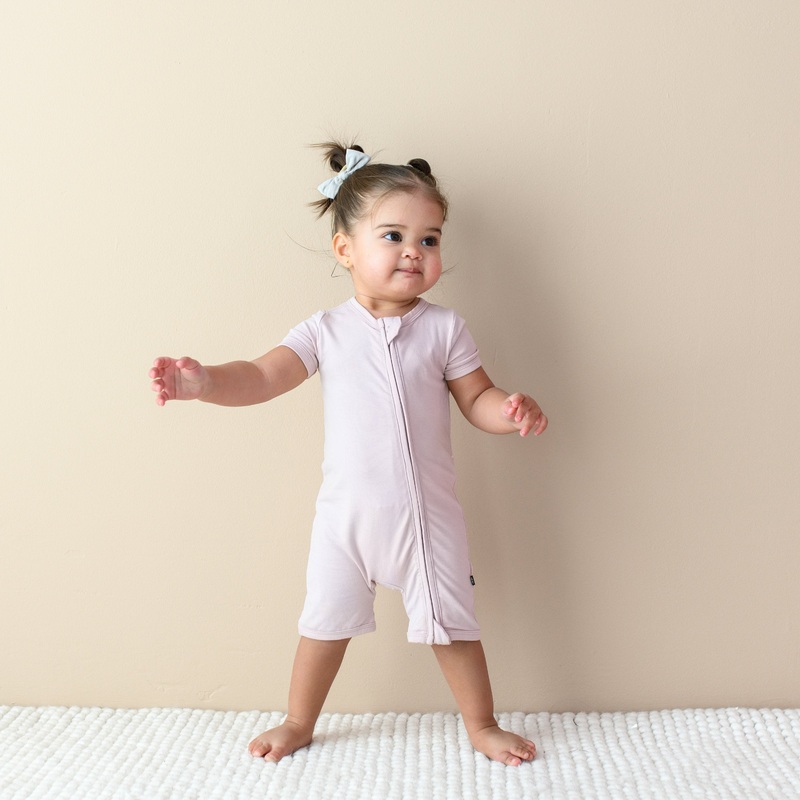 Zippered Shortall Romper in Blush