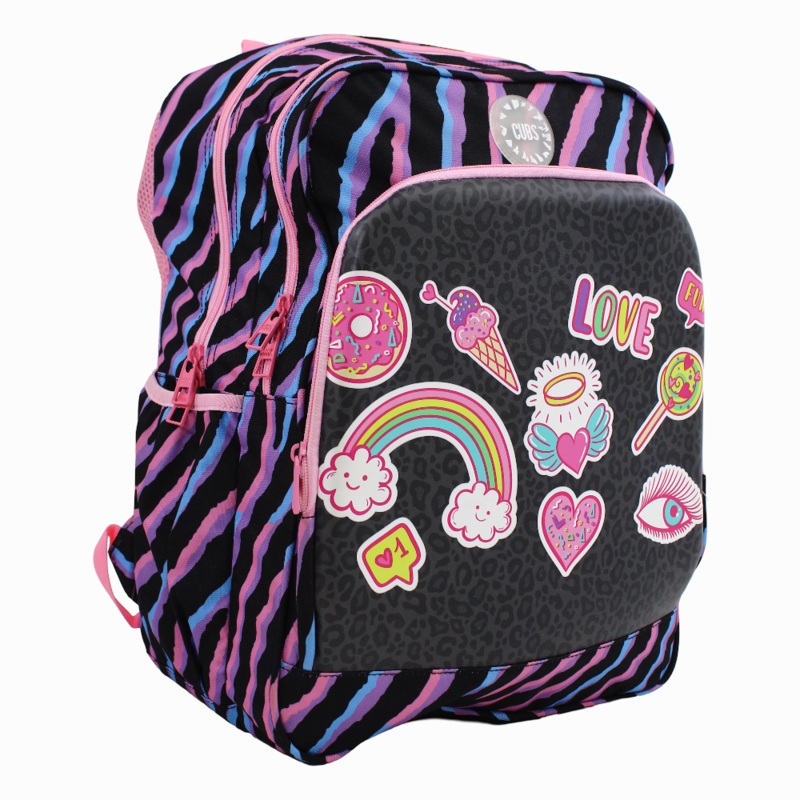 Black Leopard Gadgets Hard Top Backpack