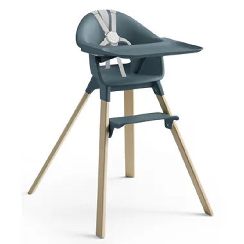 Clikk High Chair – Fjord Blue – Easy Assembly & Cleaning (See Description)