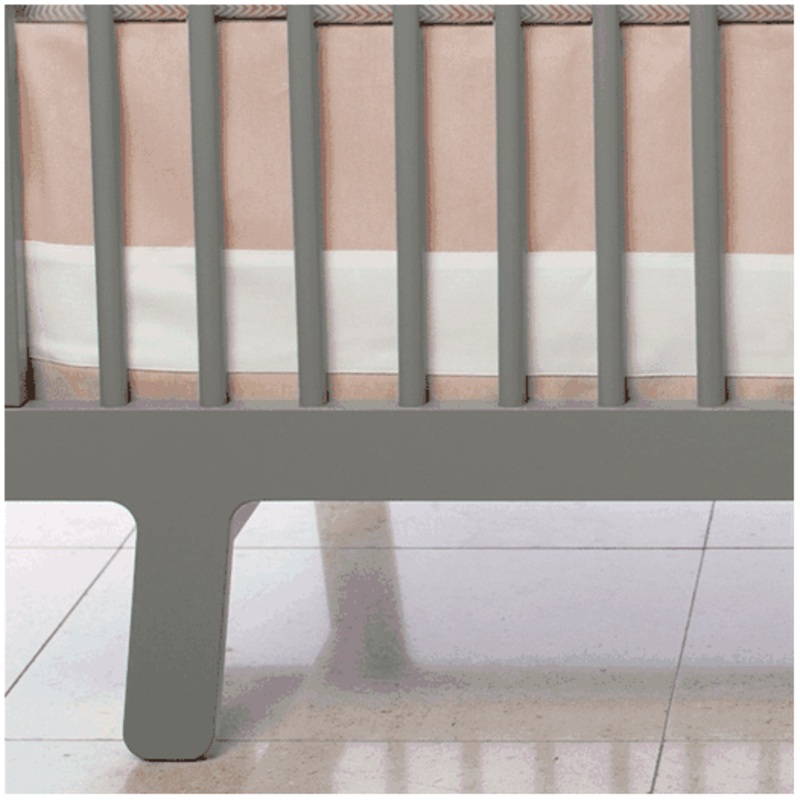 Oilo Solid Band Crib Skirt in Blush