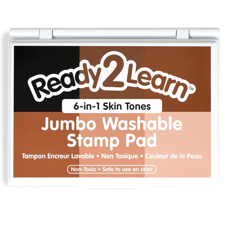 READY 2 LEARN Jumbo 6-in-1 Washable Stamp Pad – Skin Tones