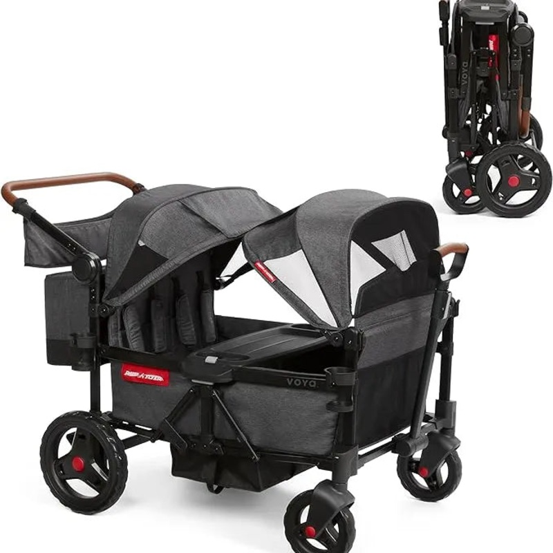 Voya Quad Baby Stroller Wagon – Gray/Black (See description)