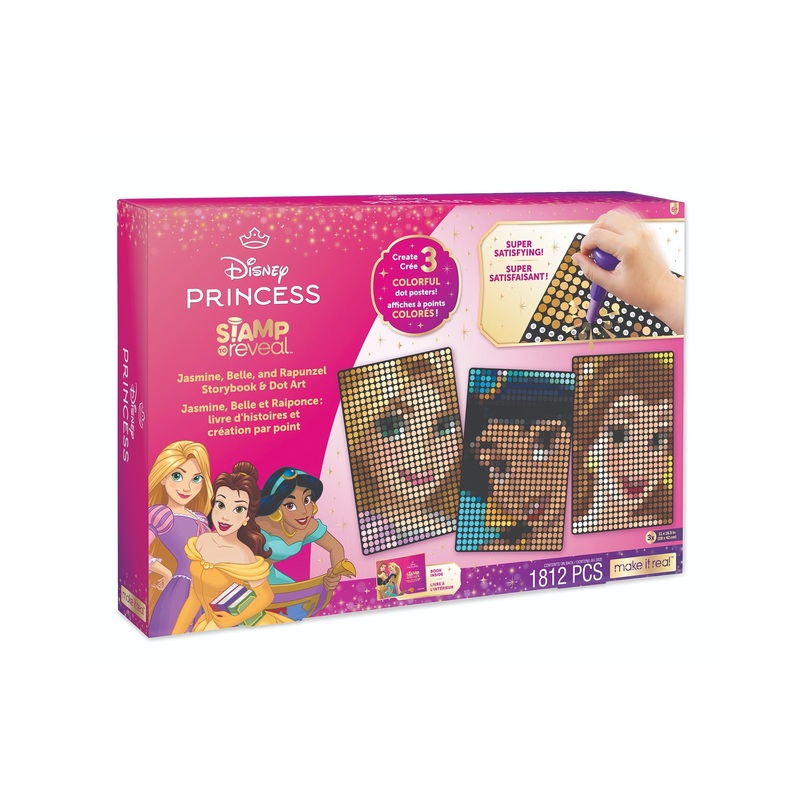 Make It Real Disney Princess Stamp by Number Princess 3pk (Belle, Rapunzel, Jasmine)