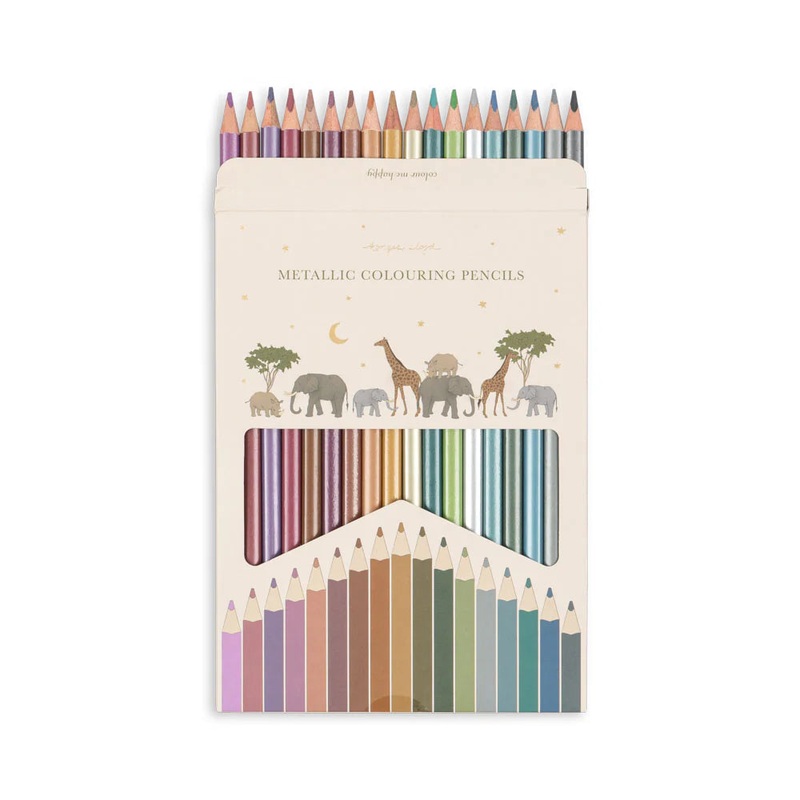 Metallic Colouring Pencils, 18-Pack – Multi