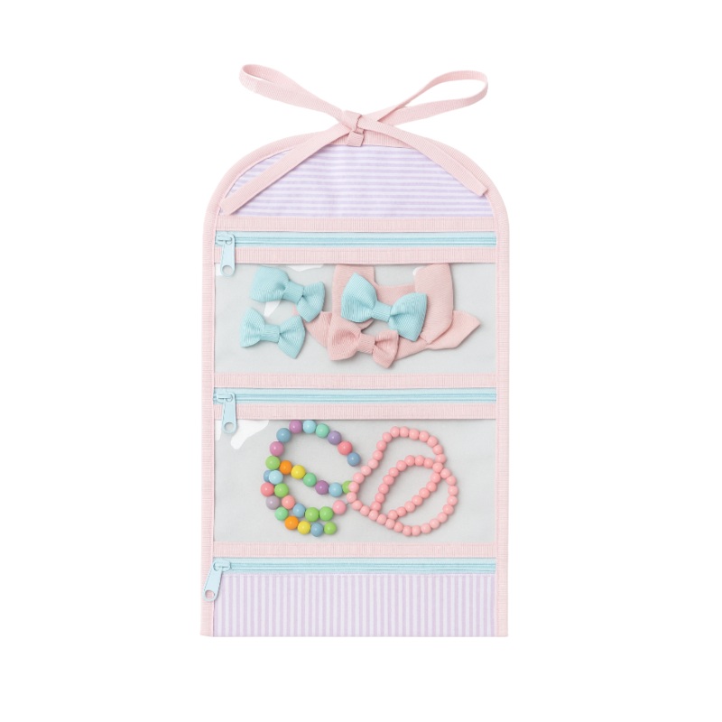 Mini Hang Around Pouch, Pink Seersucker