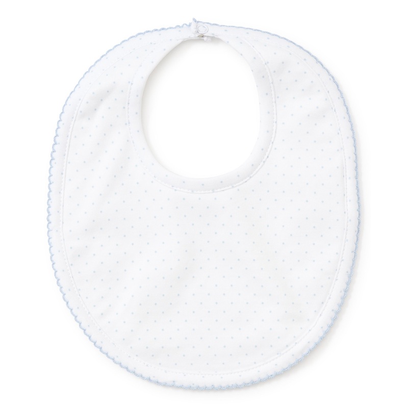 Polka Dot Bib, White with Blue