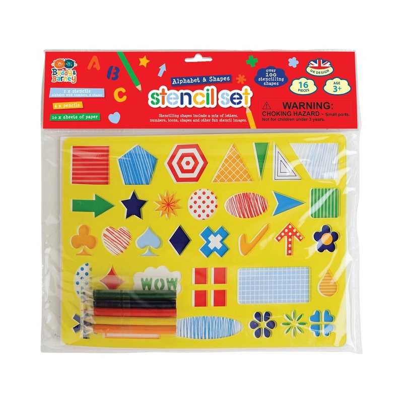 Buddy and Barney Stencil And Pencil Double Alphabet And Shapes