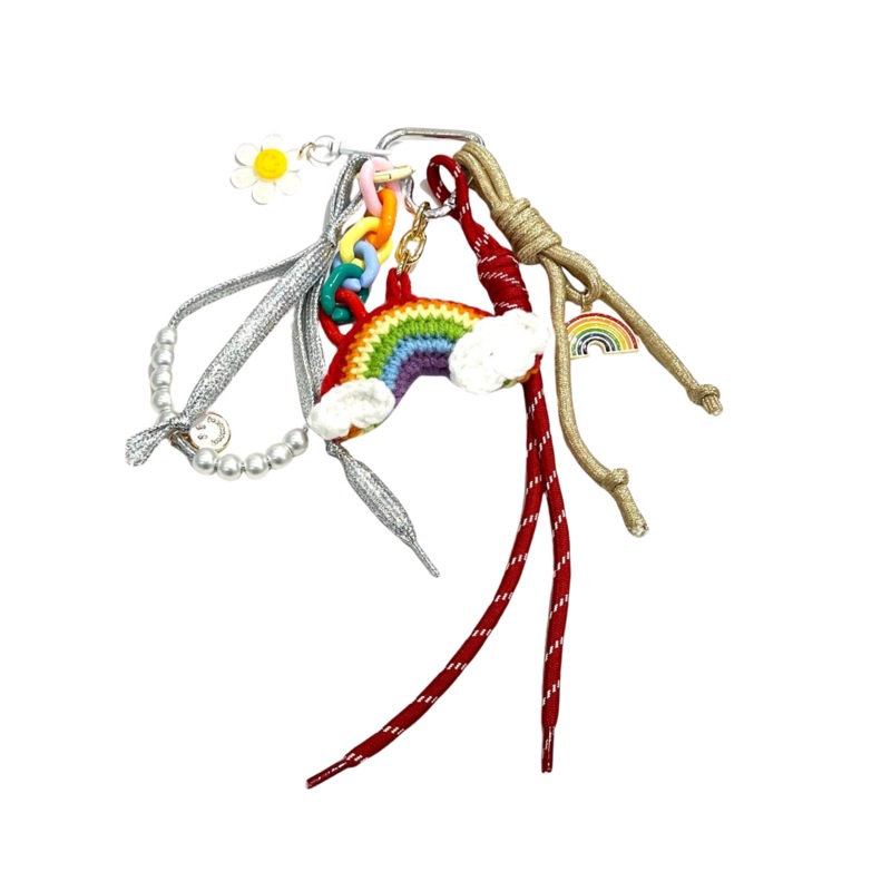 Rainbow Crochet Keychain
