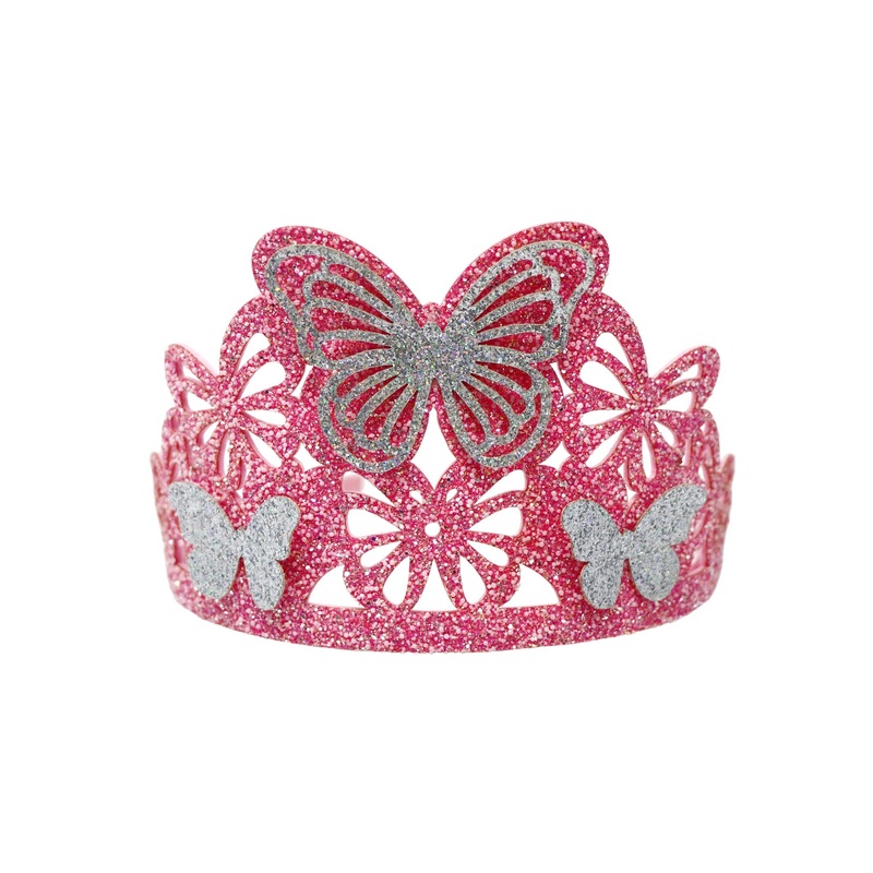 Pink Poppy Butterfly Crown