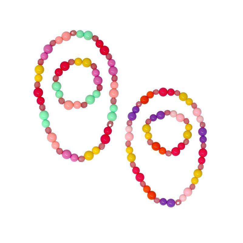 Pink Poppy Fairy Rainbow Necklace / Bracelet Set