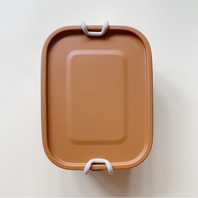 Stainless Steel Lunch Box w. Removable Divider | Terracotta