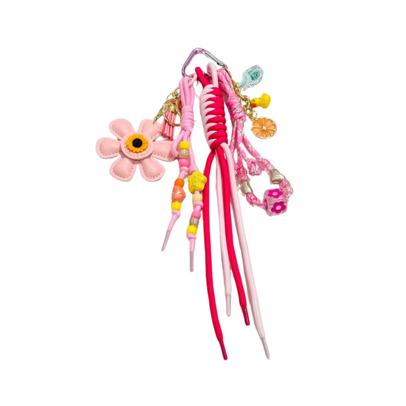 Pink Flower Keychain