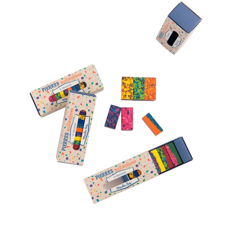 Box of 6 Multi Coloured Crayon Blocks