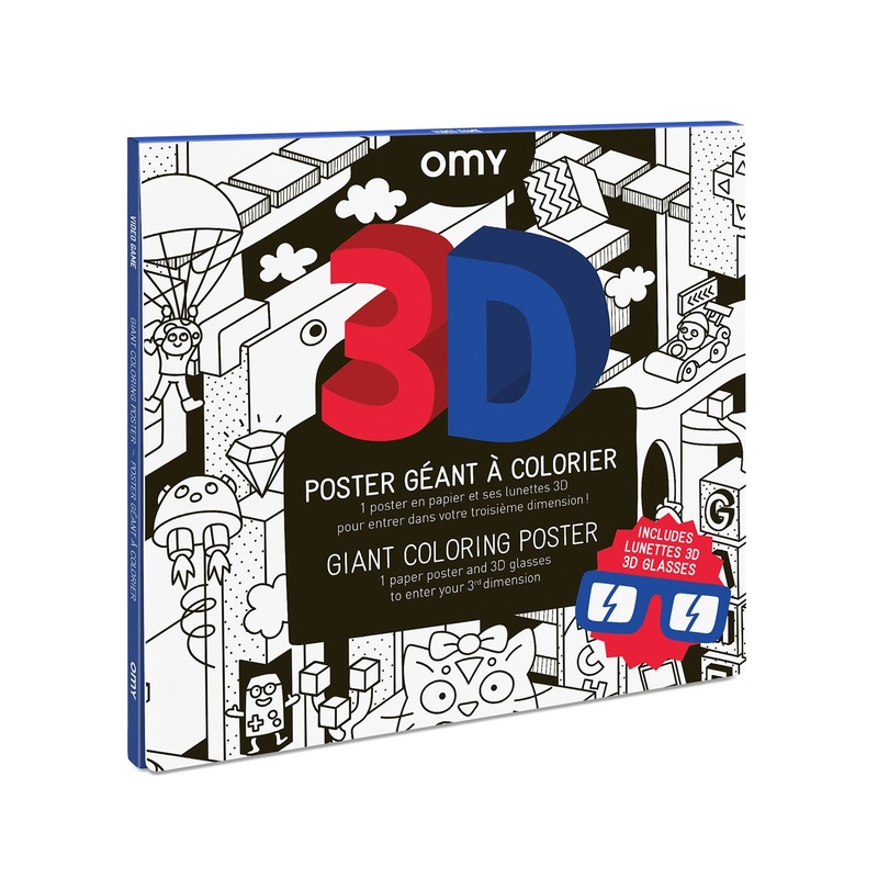 Giant Colouring Poster – 3D Video Game by OMY