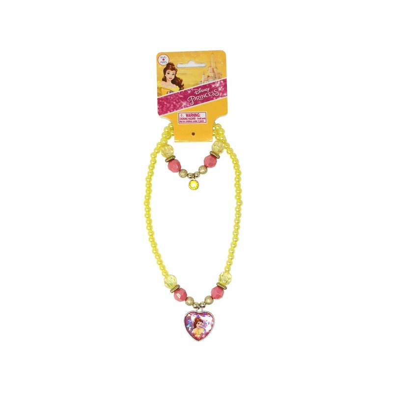 Pink Poppy Necklace and Bracelet Set Disney Princess Belle