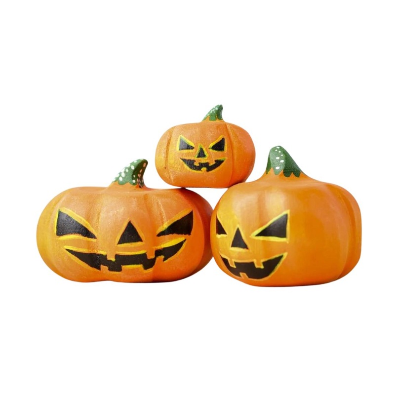 Wooden Halloween Pumpkins – Set of 3