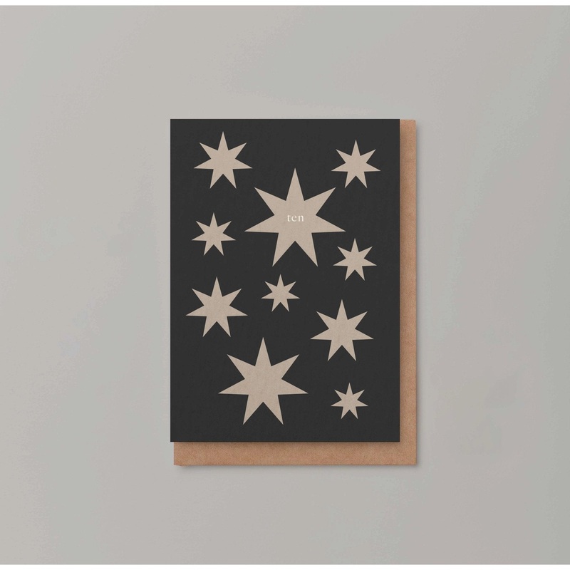 ‘TEN’ Star Birthday Card