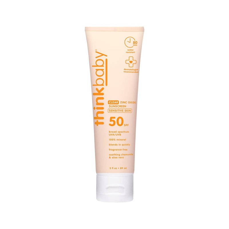 ThinkBaby Clear Zinc Sunscreen Sensitive Skin SPF 50, 3 oz