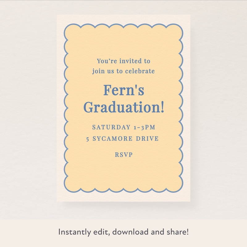 Yellow Scallop Download & Print Invitation